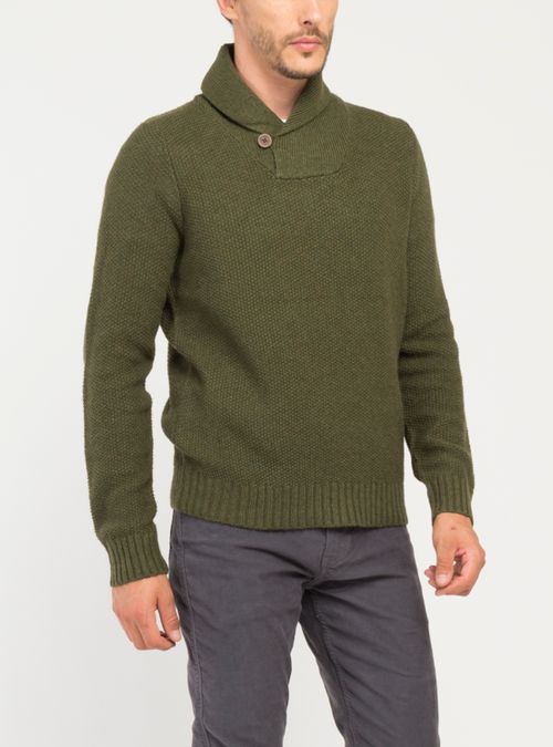 Sweater Shawl Collar Verde