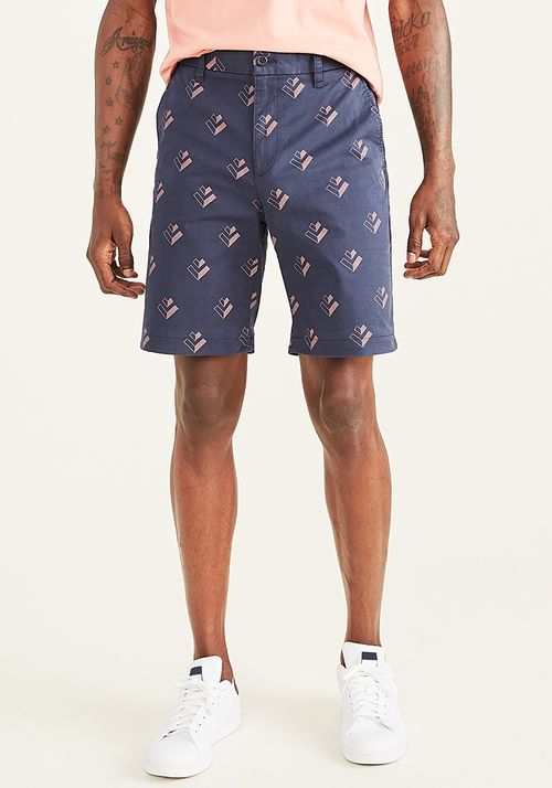 Short Ultimate Chino Straight Fit Azul con Pattern