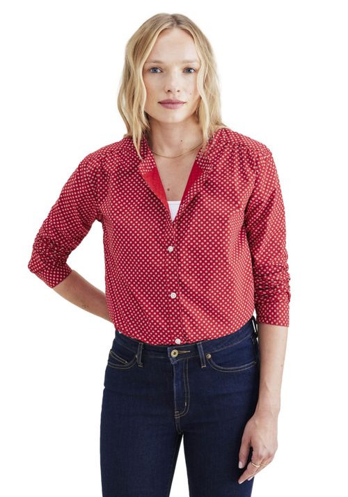Blusa Mujer Button Up Regular Fit Roja