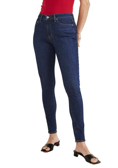 Jeans Mujer Mid-Rise Skinny Fit Azul Oscuro