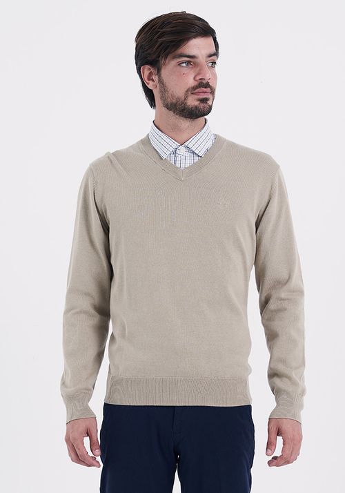 Sweater V-Neck Standard Fit Khaki