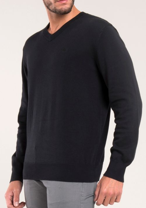 Sweater V-Neck Standard Fit Negro