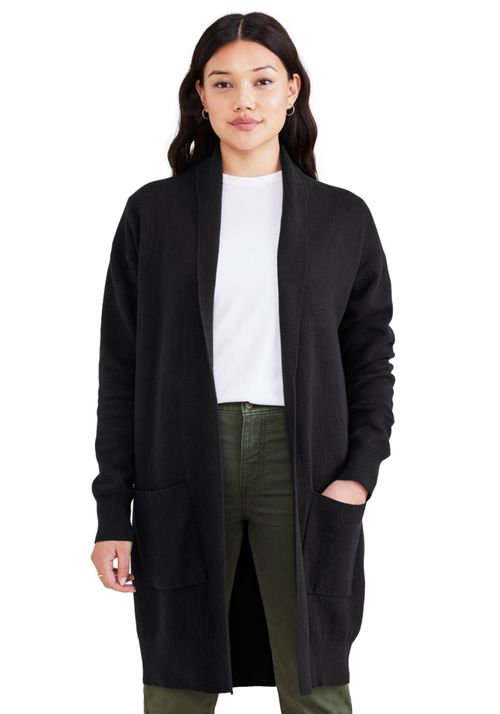 Sweater Mujer Long Cardigan Regular Fit Negro