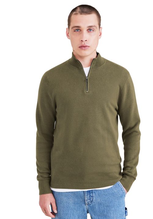 Sweater Quarter Zip Regular Fit Verde