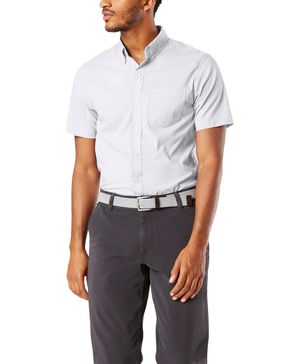 Camisa Casual Manga Corta Signature Comfort Flex Standard Fit Paper White