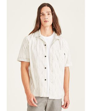 Camisa Seasonal Camp Collar Relaxed Fit a Rayas Verde