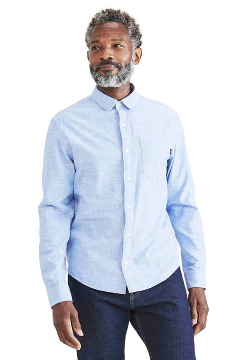 Camisa Casual Regular Fit Light Blue Acid Wash