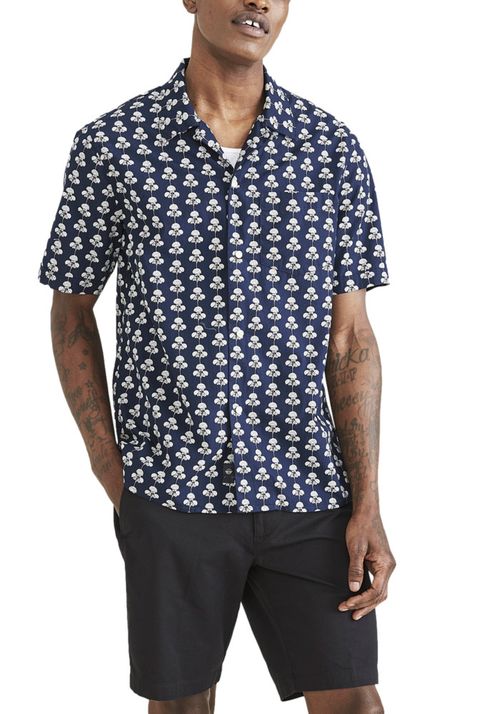 Camisa Seasonal Camp Collar Relaxed Fit Azul