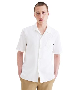 Camisa Camp Collar Regular Fit Blanco