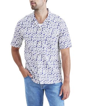 Camisa Camp Collar Regular Fit Orient Blue