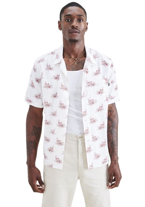 Camisa Camp Collar Regular Fit Rojo