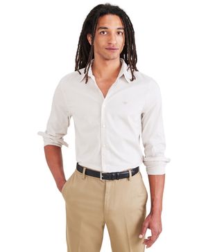 Camisa Refined Poplin Slim Fit Beige