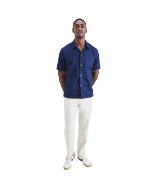 Camisa Camp Collar Regular Fit Azul