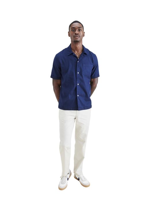 Camisa Camp Collar Regular Fit Azul