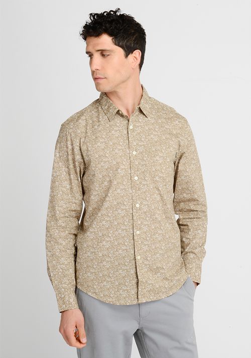 Camisa Casual Regular Fit Café