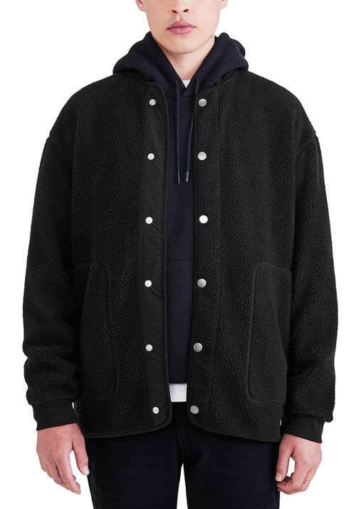 Chaqueta Sherpa Relaxed Fit Negra