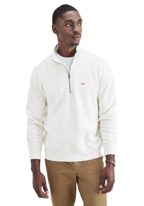 Polerón 1/4 Zip Fleece Regular Fit Blanco