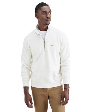 Polerón 1/4 Zip Fleece Regular Fit Blanco