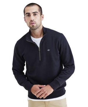 Polerón 1/4 Zip Fleece Regular Fit Negro
