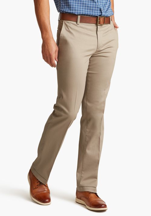 Pantalón Signature Sin Pinzas Straight Fit Khaki