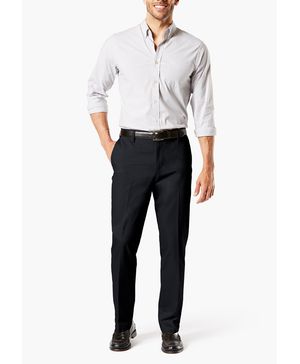 Pantalón Signature Sin Pinzas Straight Fit Negro