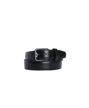 Cinturón de Fibra de Cuero de Una Cara Negro