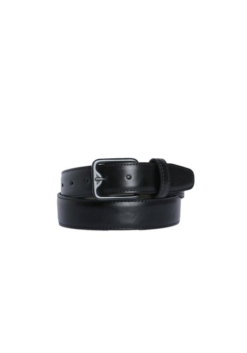 Cinturón de Fibra de Cuero de Una Cara Negro