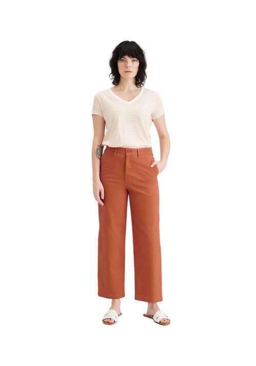 Pantalón Mujer Weekend Chino High Straight Fit Anaranjado