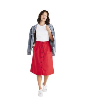Falda Mujer Midi Rojo