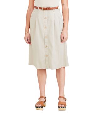 Falda Mujer Midi Beige