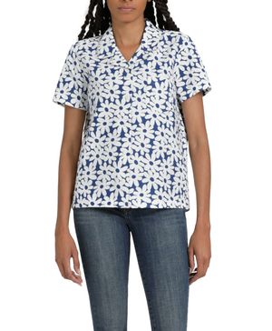 Blusa Mujer Camp Collar Regular Fit Azul
