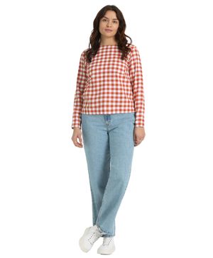 Blusa Mujer Button Back Regular Fit Anaranjada