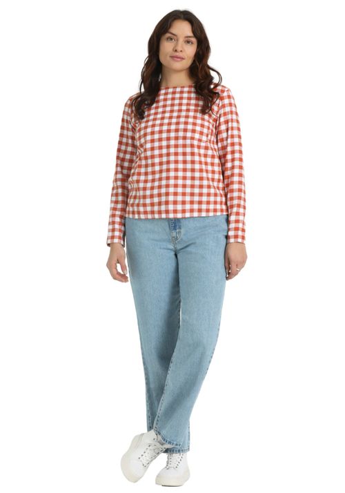 Blusa Mujer Button Back Regular Fit Anaranjada