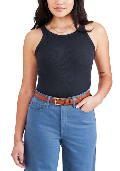 Polera Mujer Knit Tank Slim Fit Azul