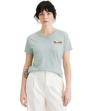 Polera Mujer Graphic Slim Fit Gris