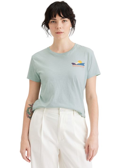 Polera Mujer Graphic Slim Fit Gris