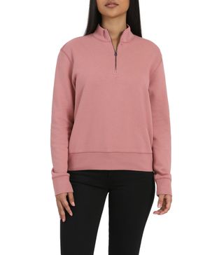 Polerón Mujer 1/4 Zip Fleece Regular Fit Rosa