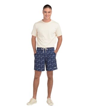 Traje de Baño Regular Fit Print Azul