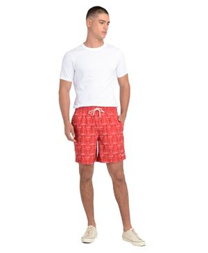 Traje de Baño Regular Fit Print Rojo