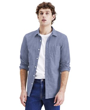 Camisa Casual Slim Fit Azul