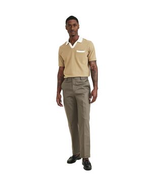 Pantalón Signature Stain Defender Straight Fit Café