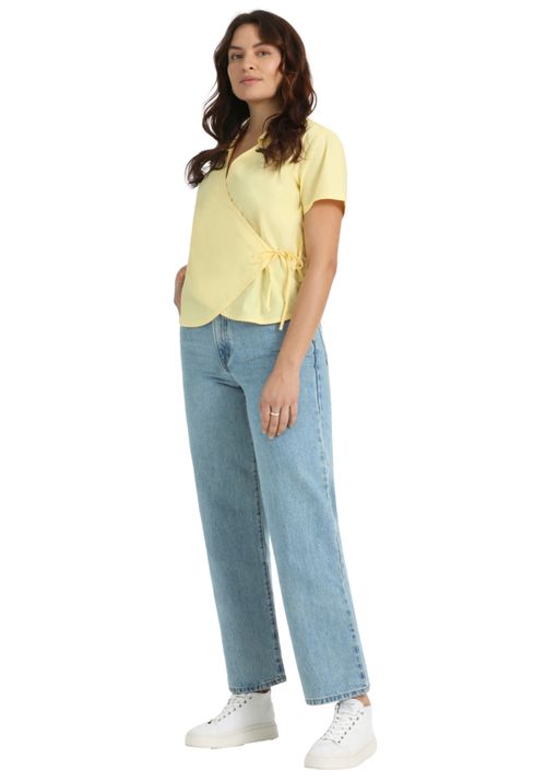 Blusa Mujer Wrap Regular Fit Amarilla