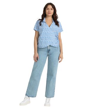 Blusa Mujer Wrap Regular Fit Azul