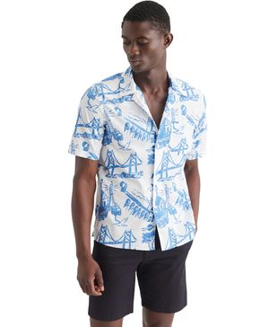 Camisa Camp Regular Fit Ceramic Blue