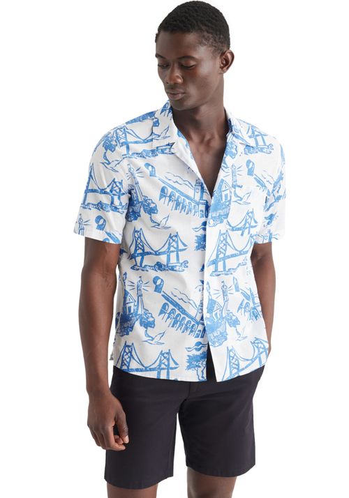 Camisa Camp Regular Fit Ceramic Blue