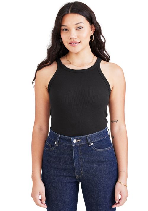 Polera Mujer Knit Tank Slim Fit Negra