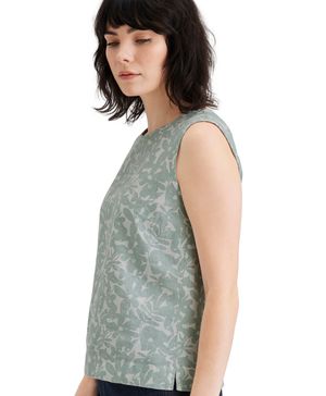 Polera Mujer Tank Button Back Slim Fit Celeste