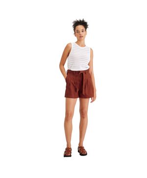 Short Mujer Tie Front Rojo