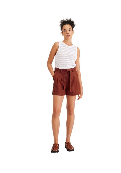 Short Mujer Tie Front Rojo