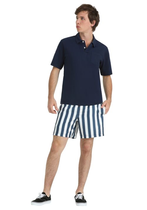 Traje de Baño Regular Fit Azul a Rayas